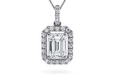 Emerald Diamond Pendant in Platinum